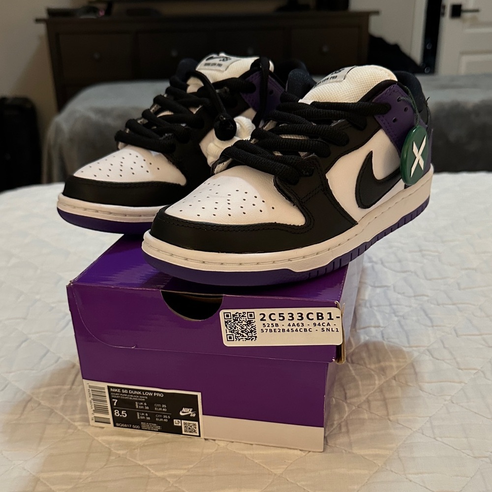 Nike Dunk Low Pro Black and Purple Sneakers